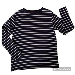 NWOT J. Khaki Shirt Thermal Textured Long Sleeve Stripes Blue White Gray Boys XL